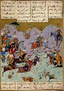 Ali She Nawat Alexander defeats Darius,an allegory of Shah Tahmasp-s defeat of the Uzbeks in 1526 oil painting on canvas